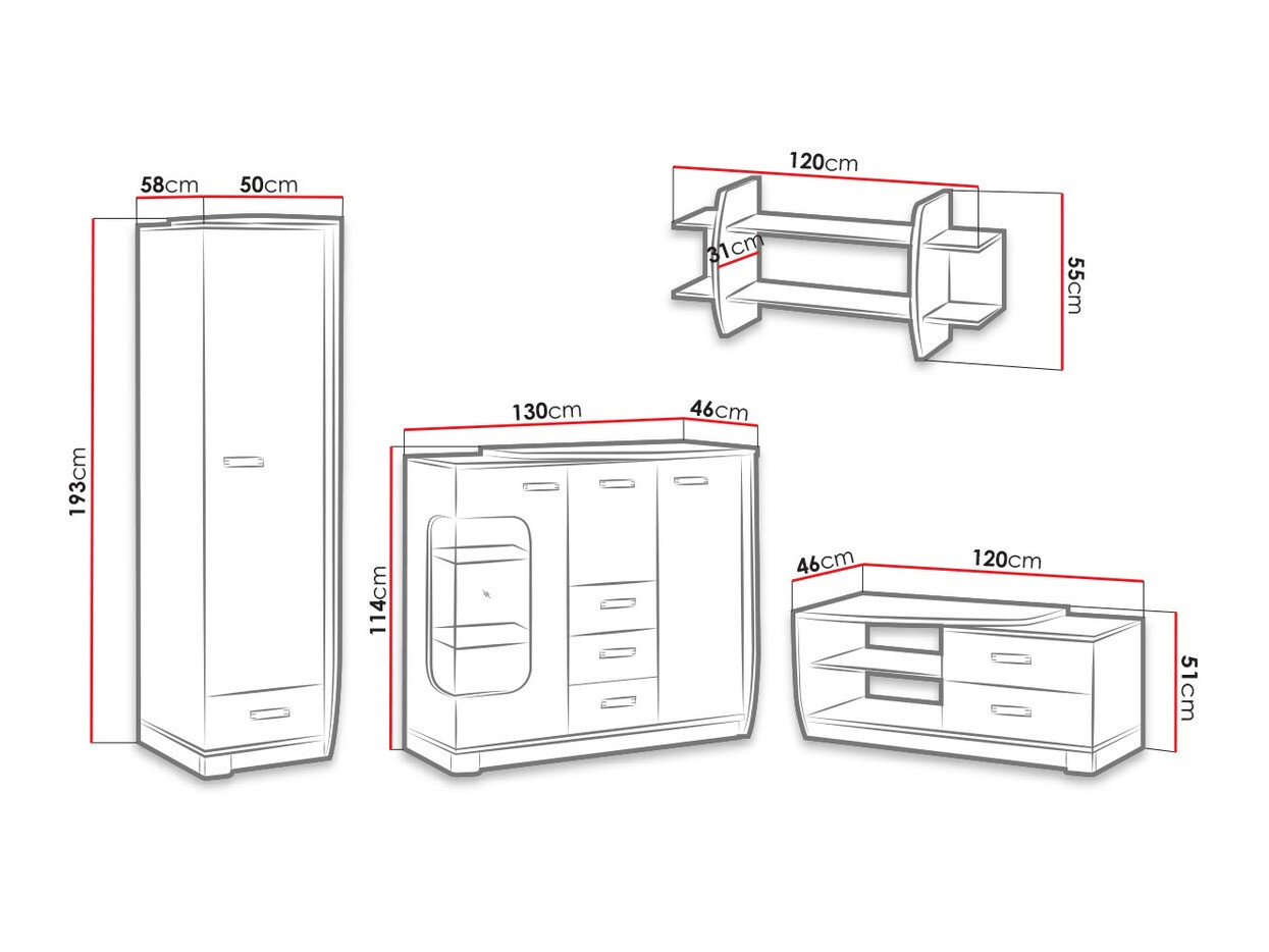 Parete attrezzata Tivlue 119