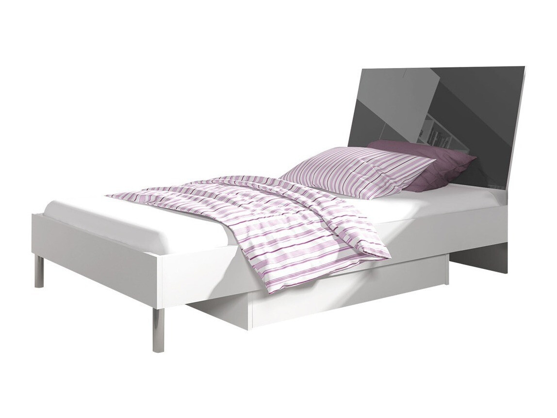 Set Camerette per bambini Campus (Bianco lucido + Grigio lucido)