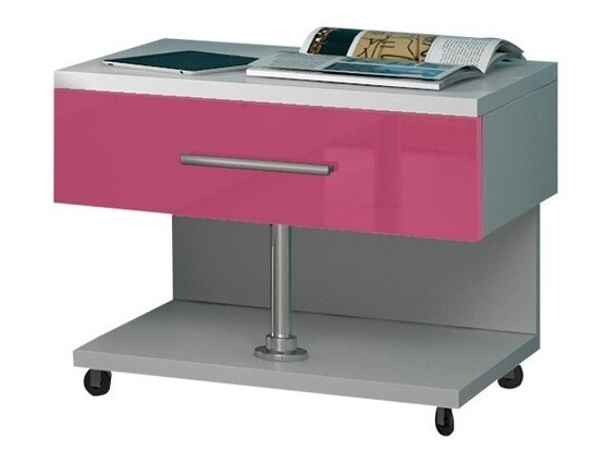 Set Camerette per bambini Campus (Bianco lucido + Rosa lucido)