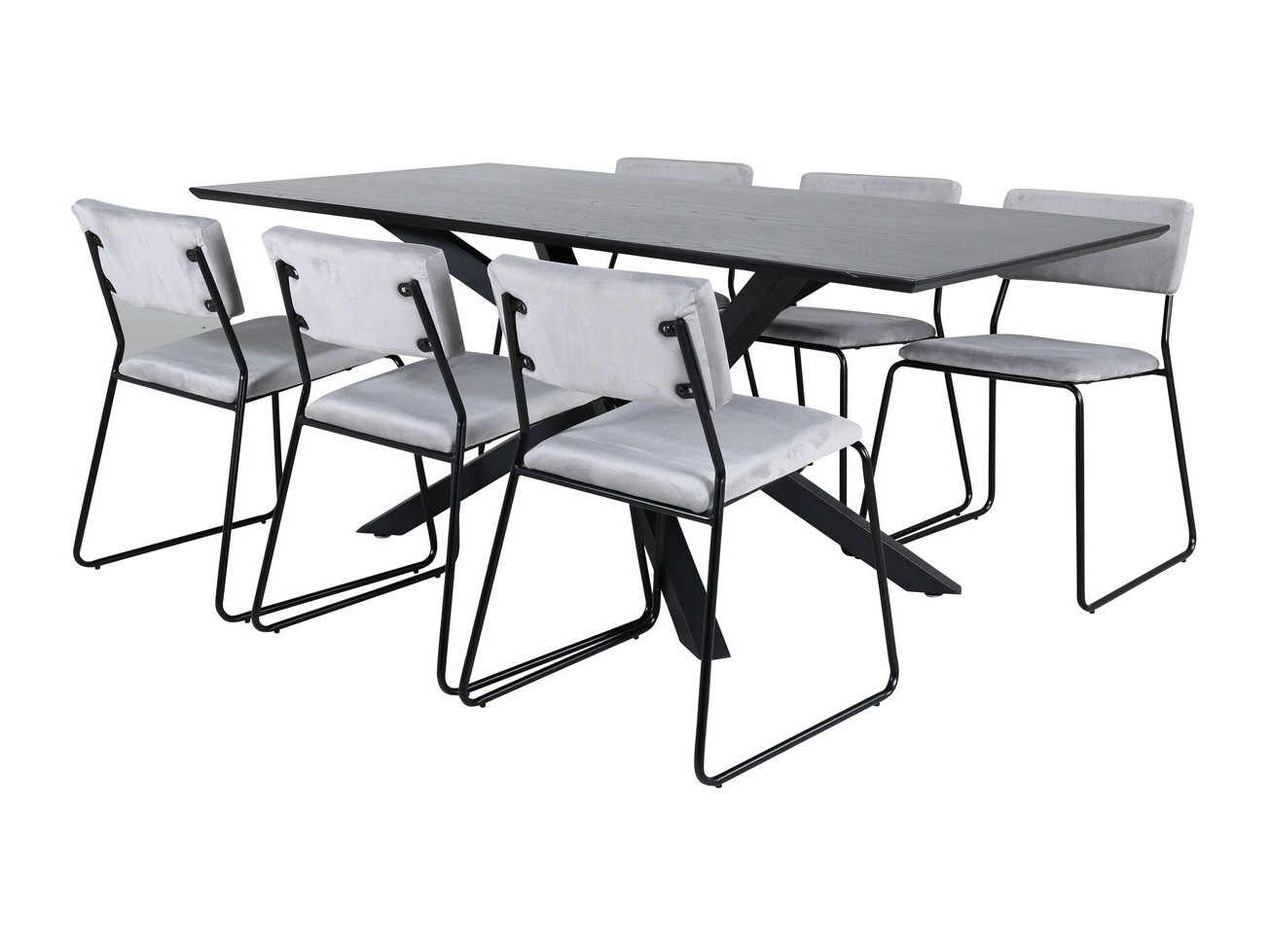 Set sala da pranzo Dallas 2695 (Grigio + Nero)