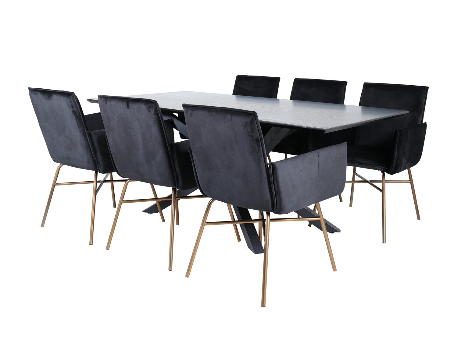 Set sala da pranzo Dallas 2703 (Nero + Rame)
