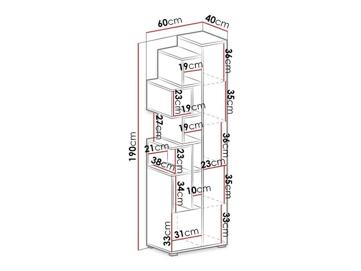 Scaffale Omaha J103 (Bianco + Calcestruzzo)