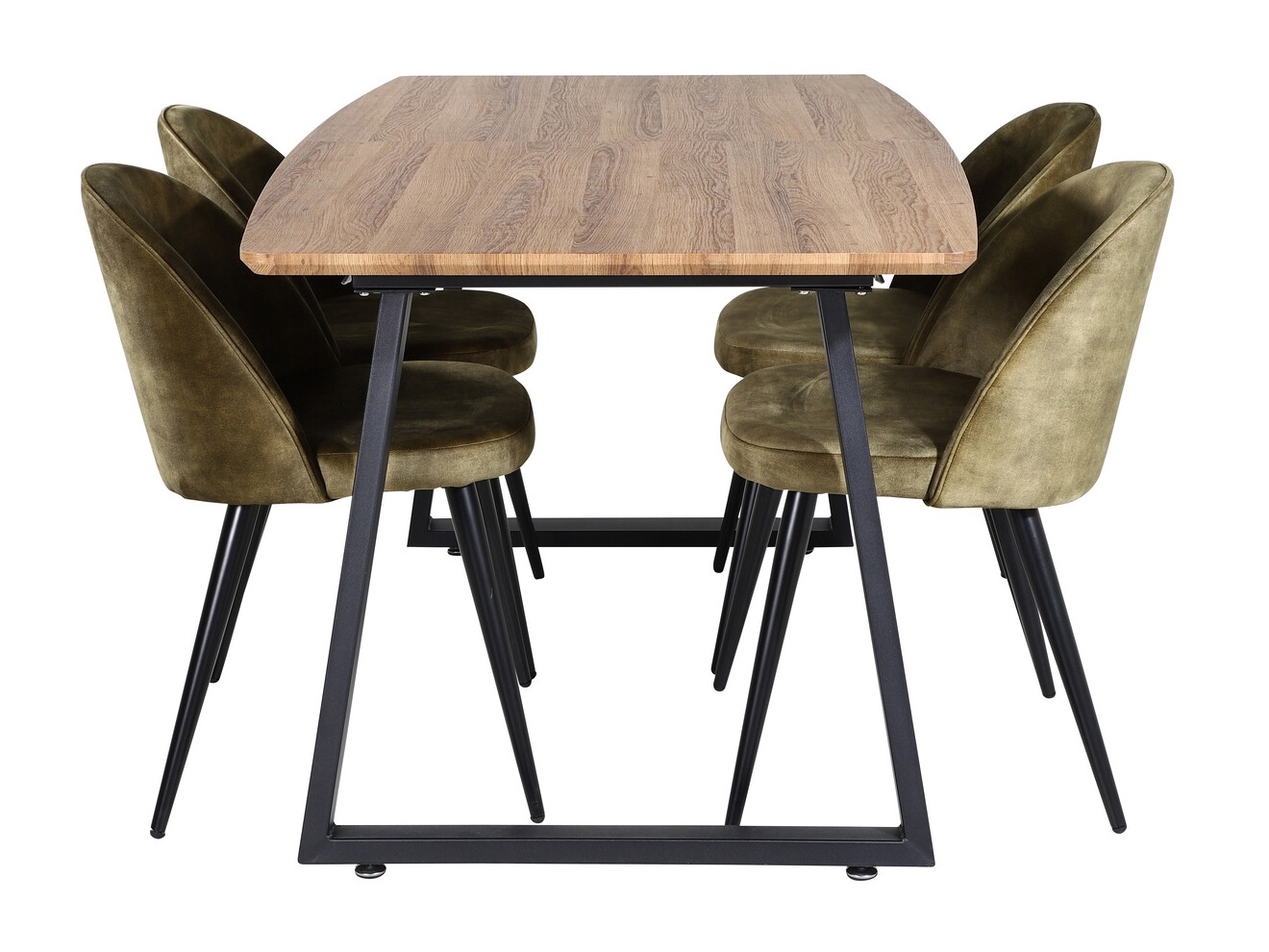 Set sala da pranzo Dallas 335 (Verde polveroso + Nero)