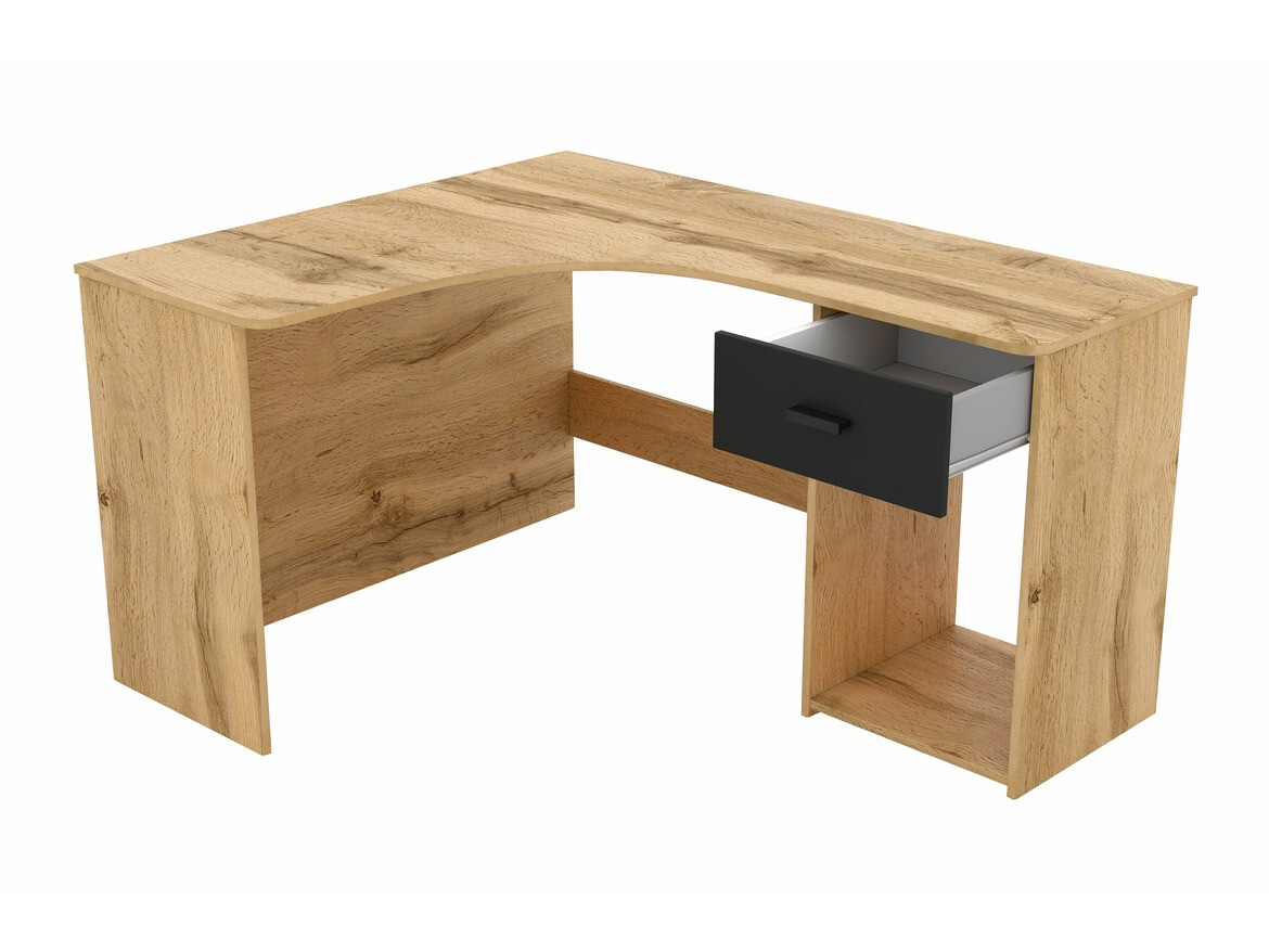 Scrivanie angolare Austin 303 (Quercia di Wotan + Nero)