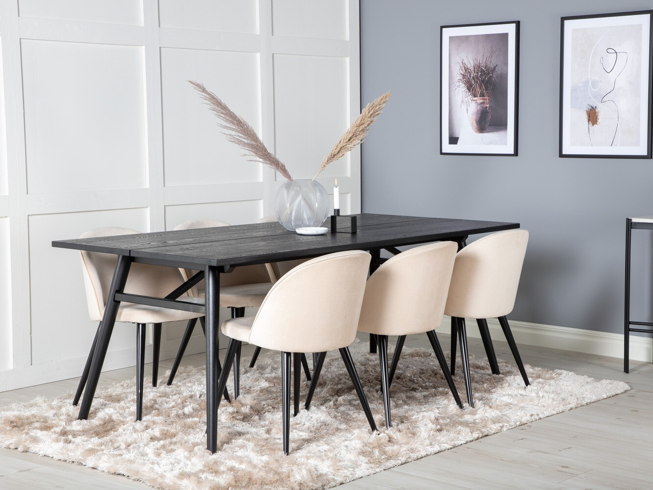 Set sala da pranzo Dallas 1676 (Beige + Nero)