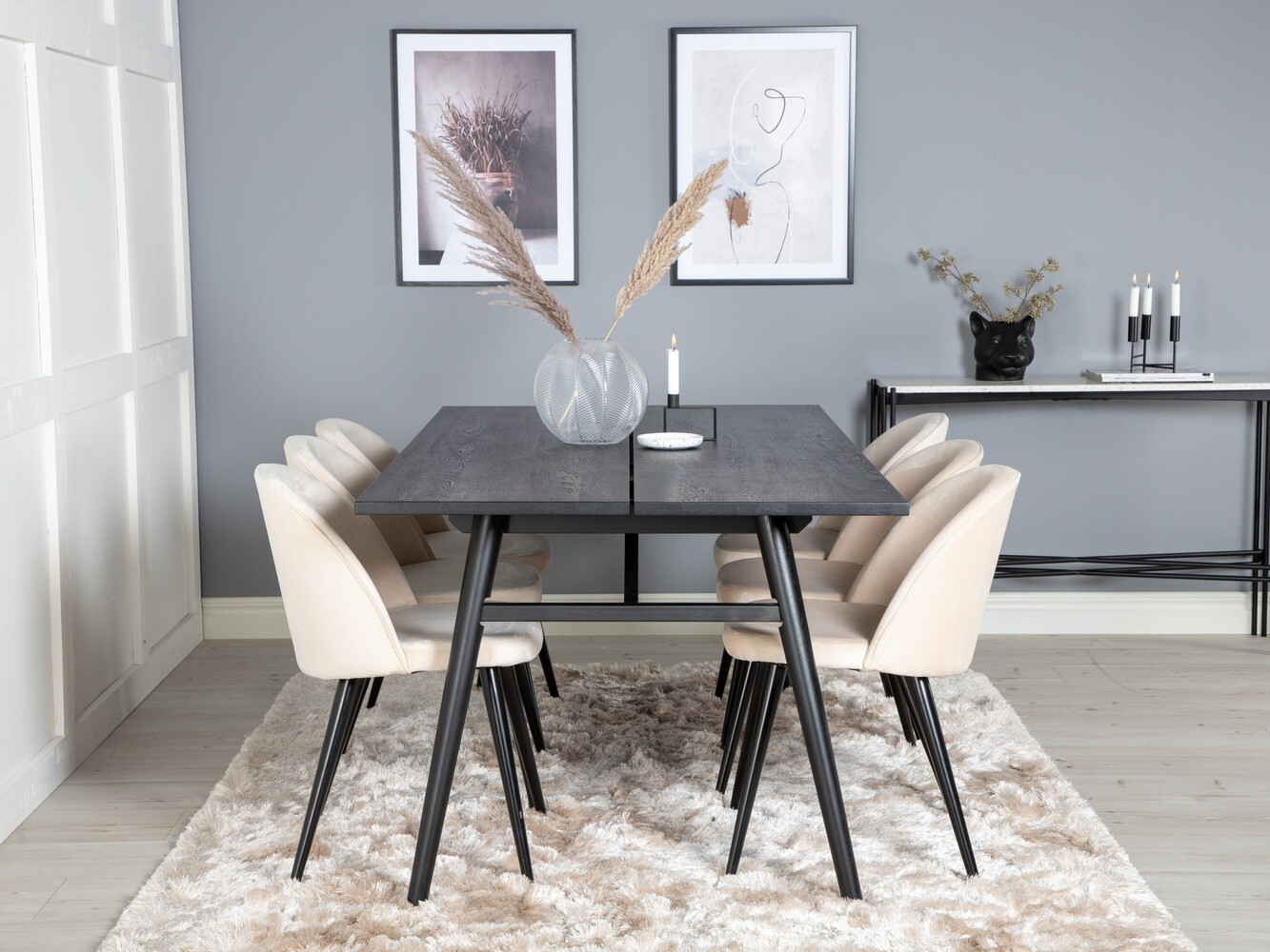 Set sala da pranzo Dallas 1676 (Beige + Nero)