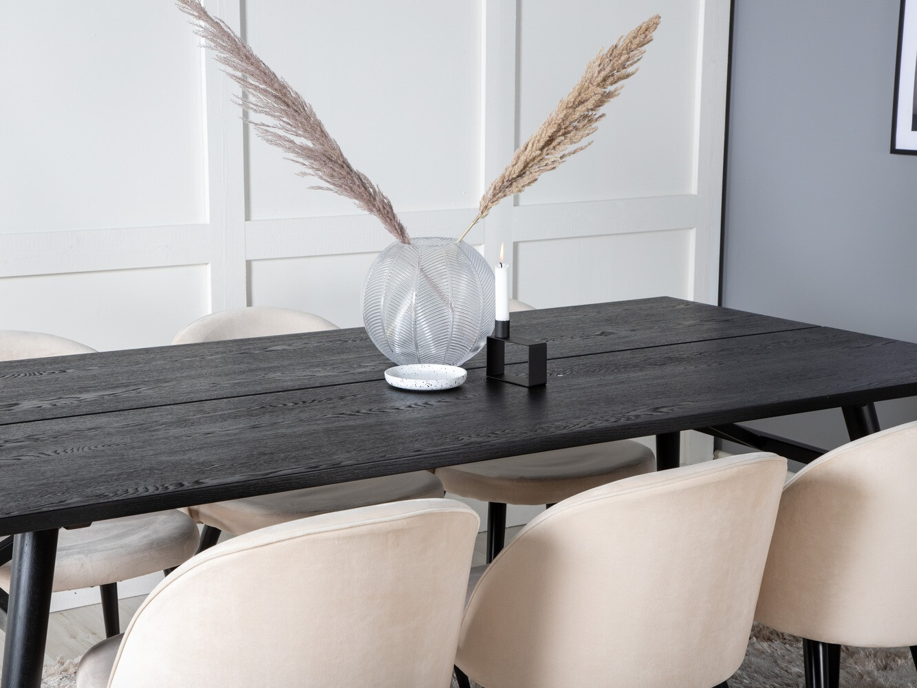 Set sala da pranzo Dallas 1676 (Beige + Nero)