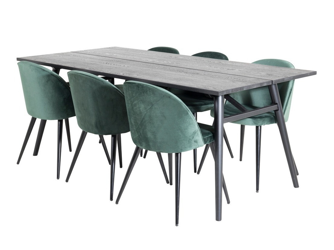 Set sala da pranzo Dallas 1676 (Verde + Nero)