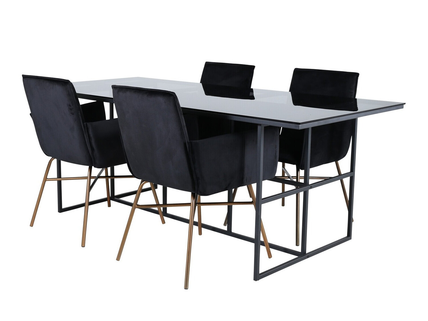Set sala da pranzo Dallas 2650 (Nero + Ottone)
