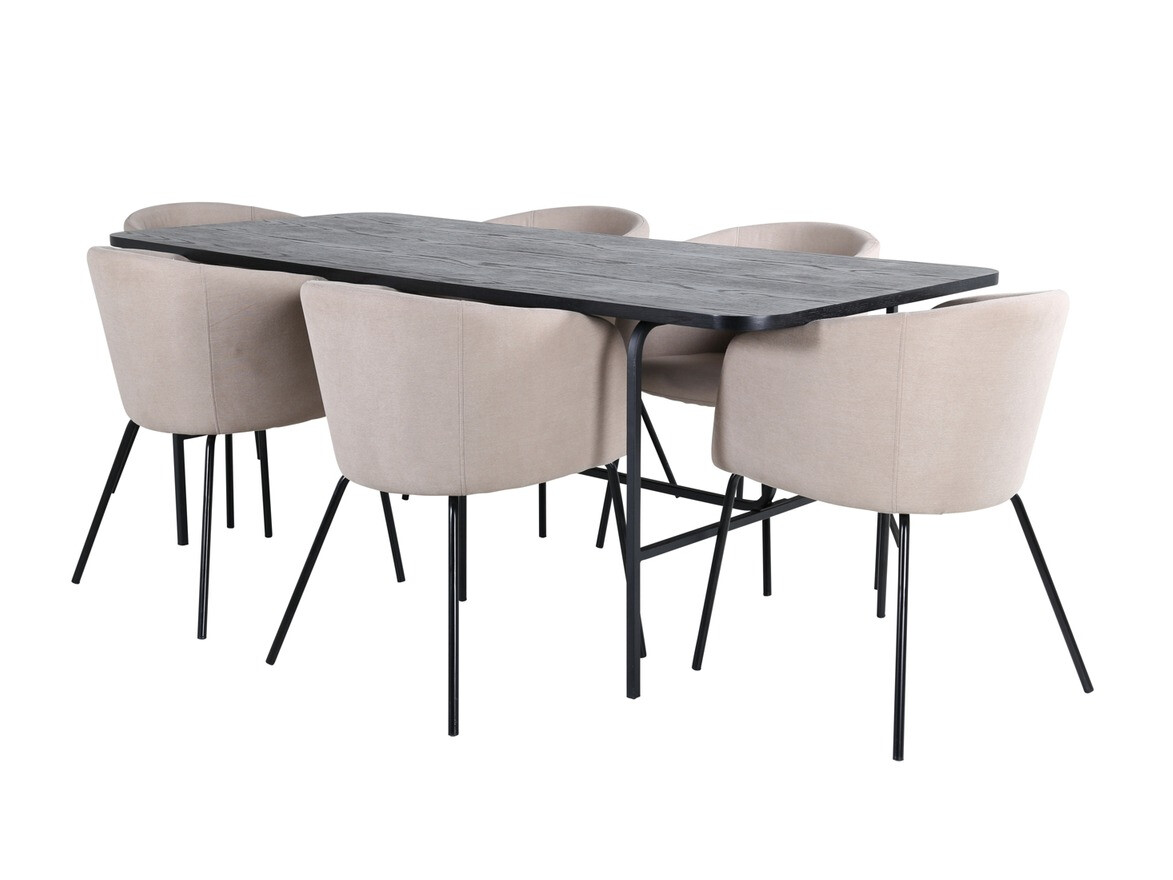 Set sala da pranzo Dallas 2794 (Beige + Nero)