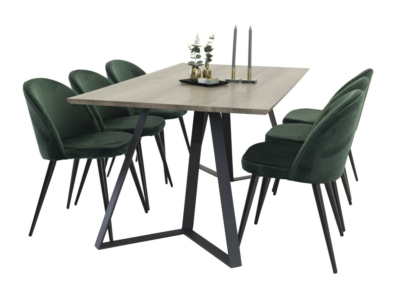 Set sala da pranzo Dallas 340 (Verde + Nero)
