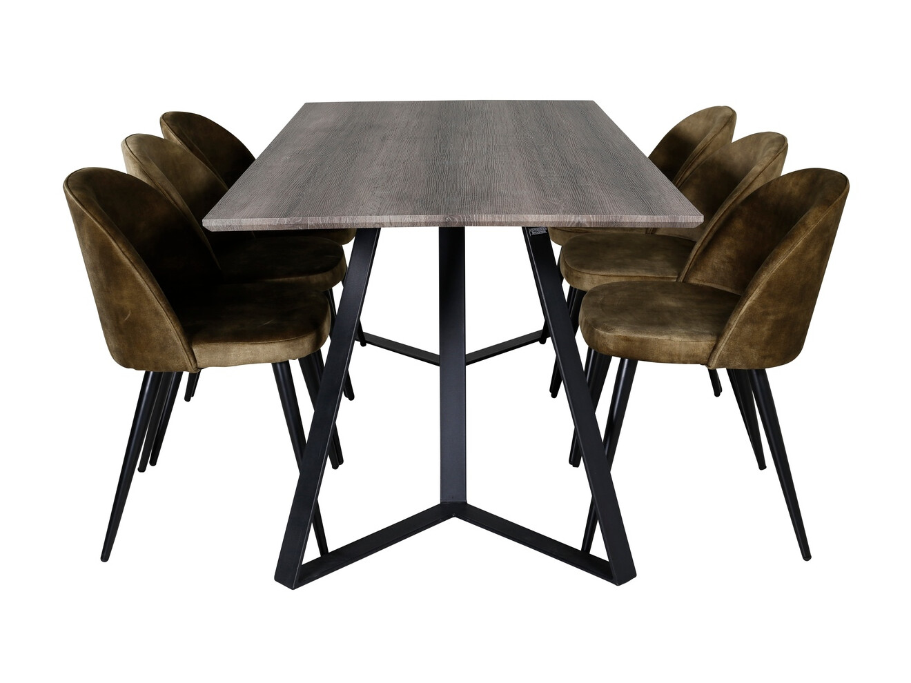 Set sala da pranzo Dallas 340 (Verde polveroso + Nero)