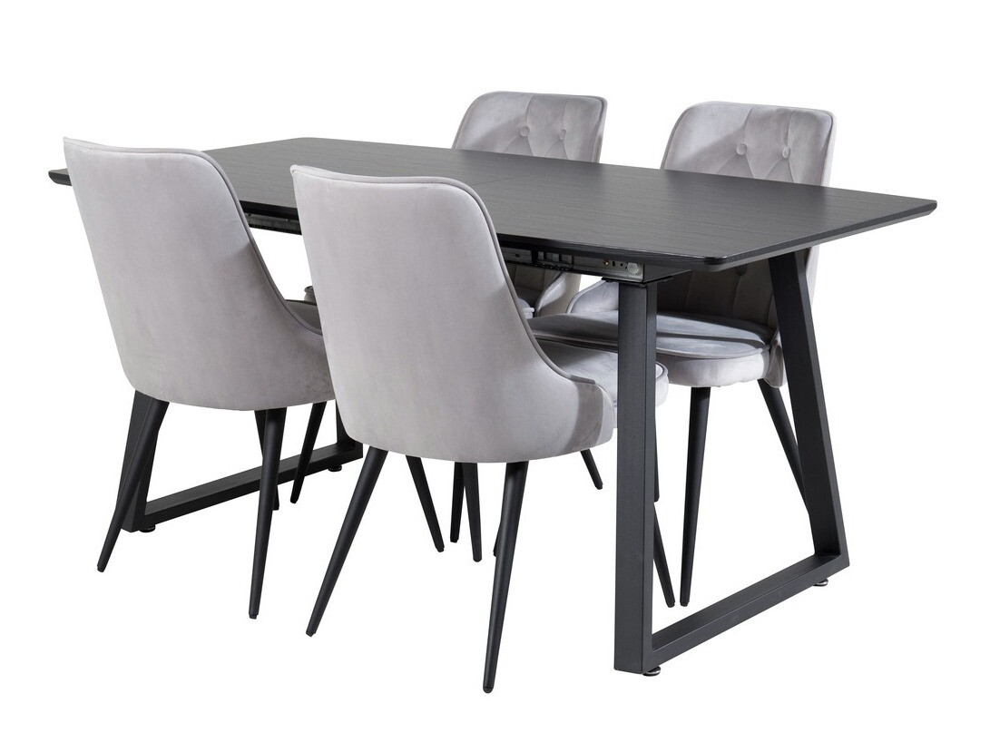 Set sala da pranzo Dallas 1993 (Nero + Grigio chiaro)