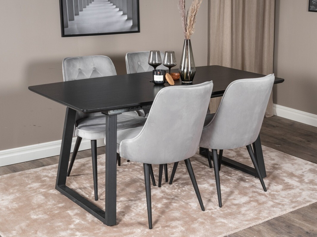Set sala da pranzo Dallas 1993 (Nero + Grigio chiaro)