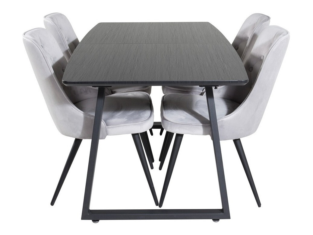 Set sala da pranzo Dallas 1993 (Nero + Grigio chiaro)