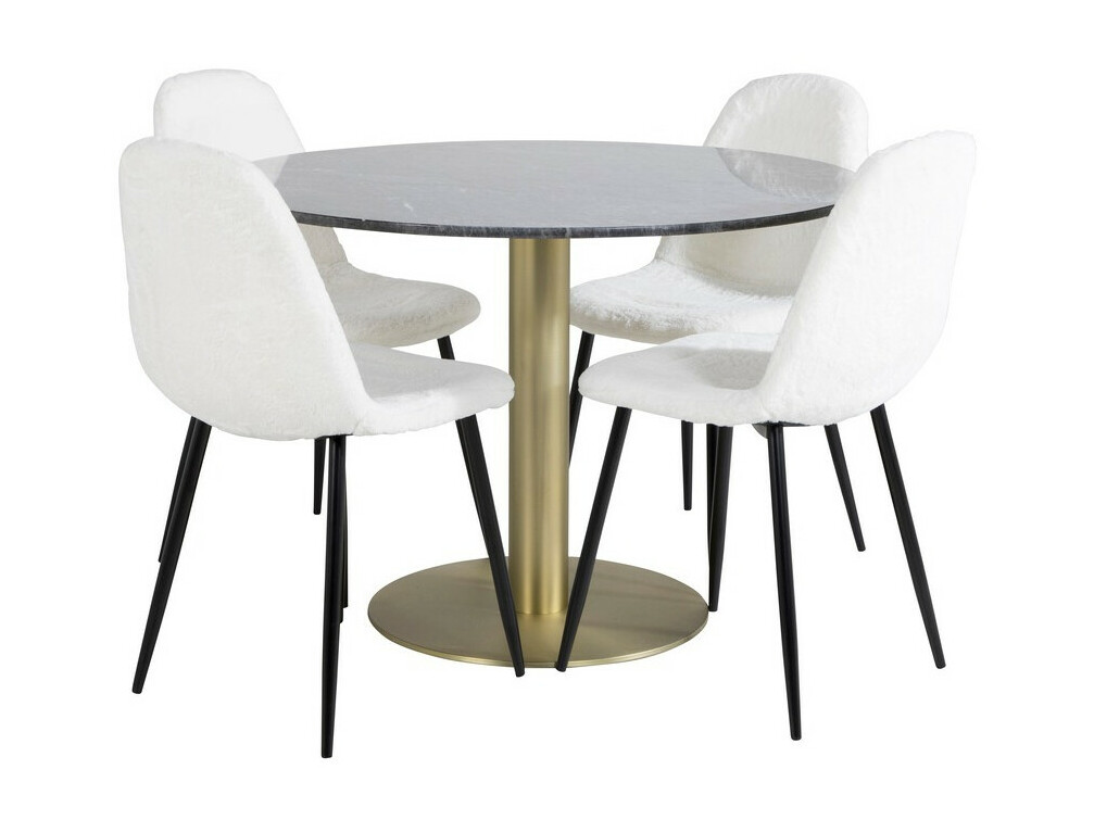 Set sala da pranzo Dallas 1215 (Bianco + Nero)