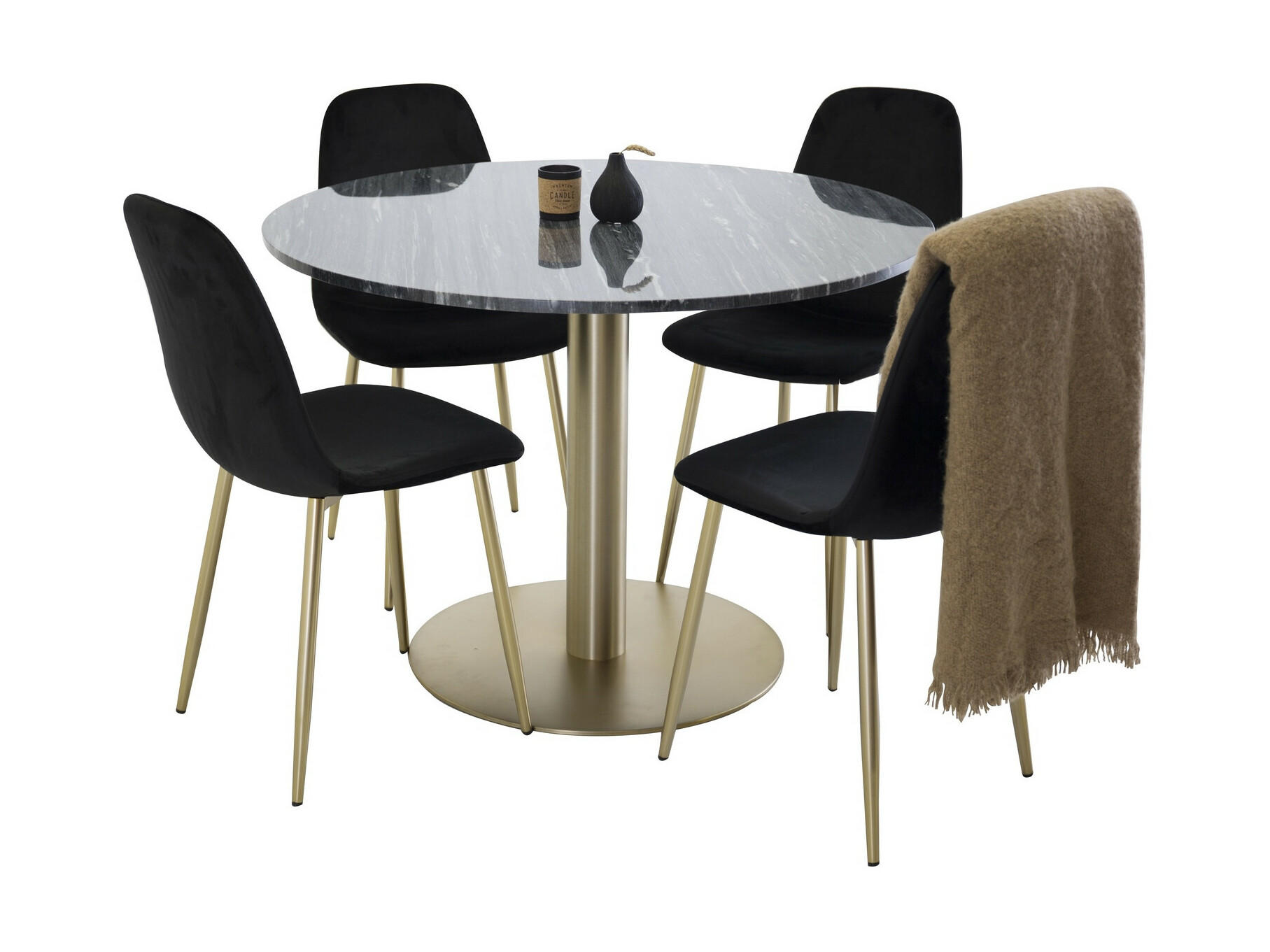 Set sala da pranzo Dallas 1220 (Nero + D'oro)