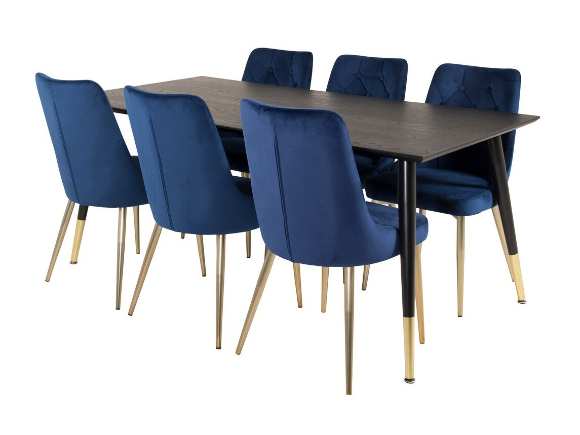 Set sala da pranzo Dallas 1256 (Blu + D'oro)