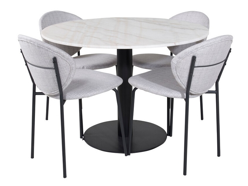 Set sala da pranzo Dallas 1298 (Grigio + Nero)