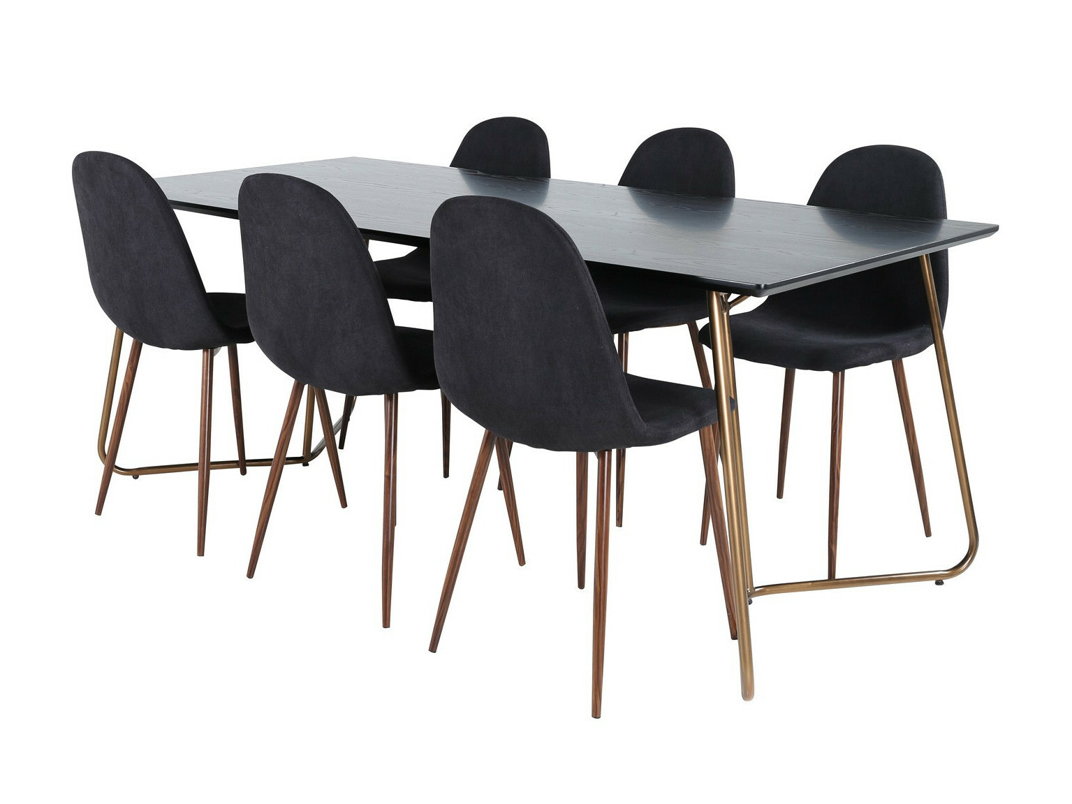 Set sala da pranzo Dallas 2713 (Nero + Noce)