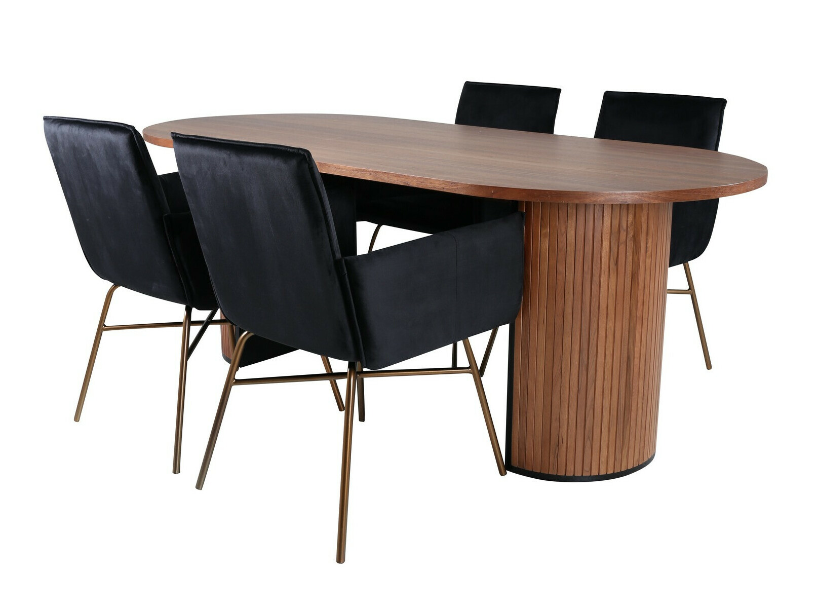 Set sala da pranzo Dallas 2757 (Nero + Rame)