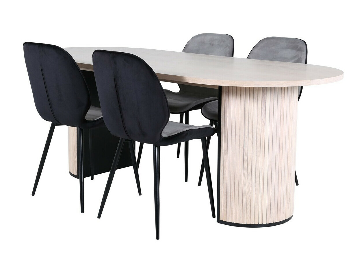 Set sala da pranzo Dallas 2763 (Nocciola + Nero)