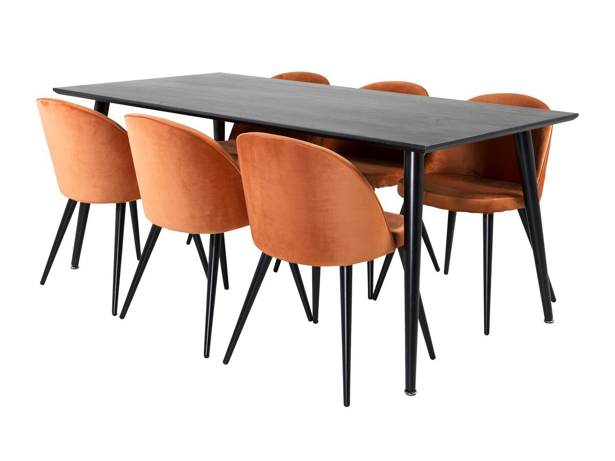Set sala da pranzo Dallas 1335 (Arancione + Nero)