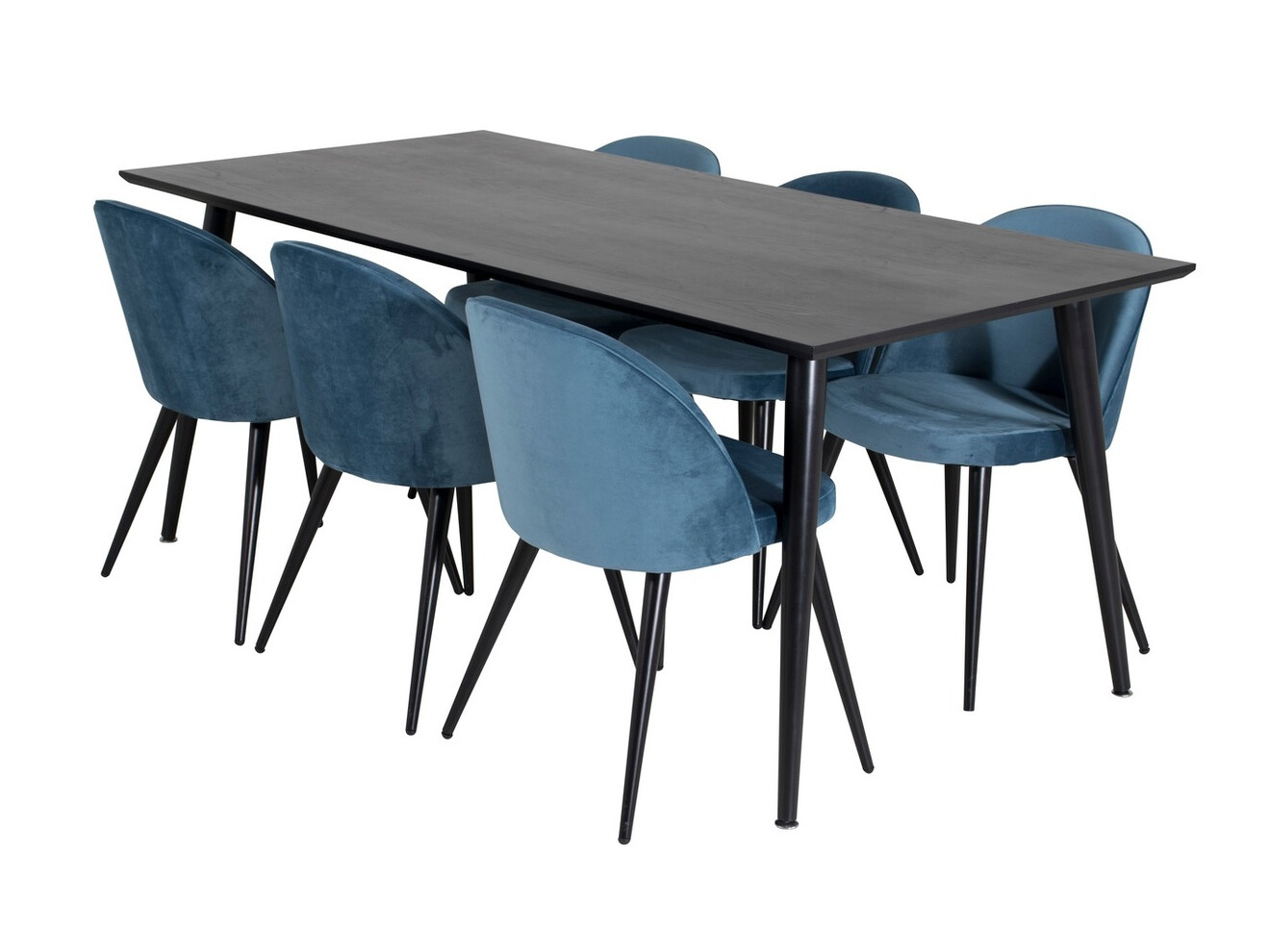 Set sala da pranzo Dallas 1335 (Blu + Nero)