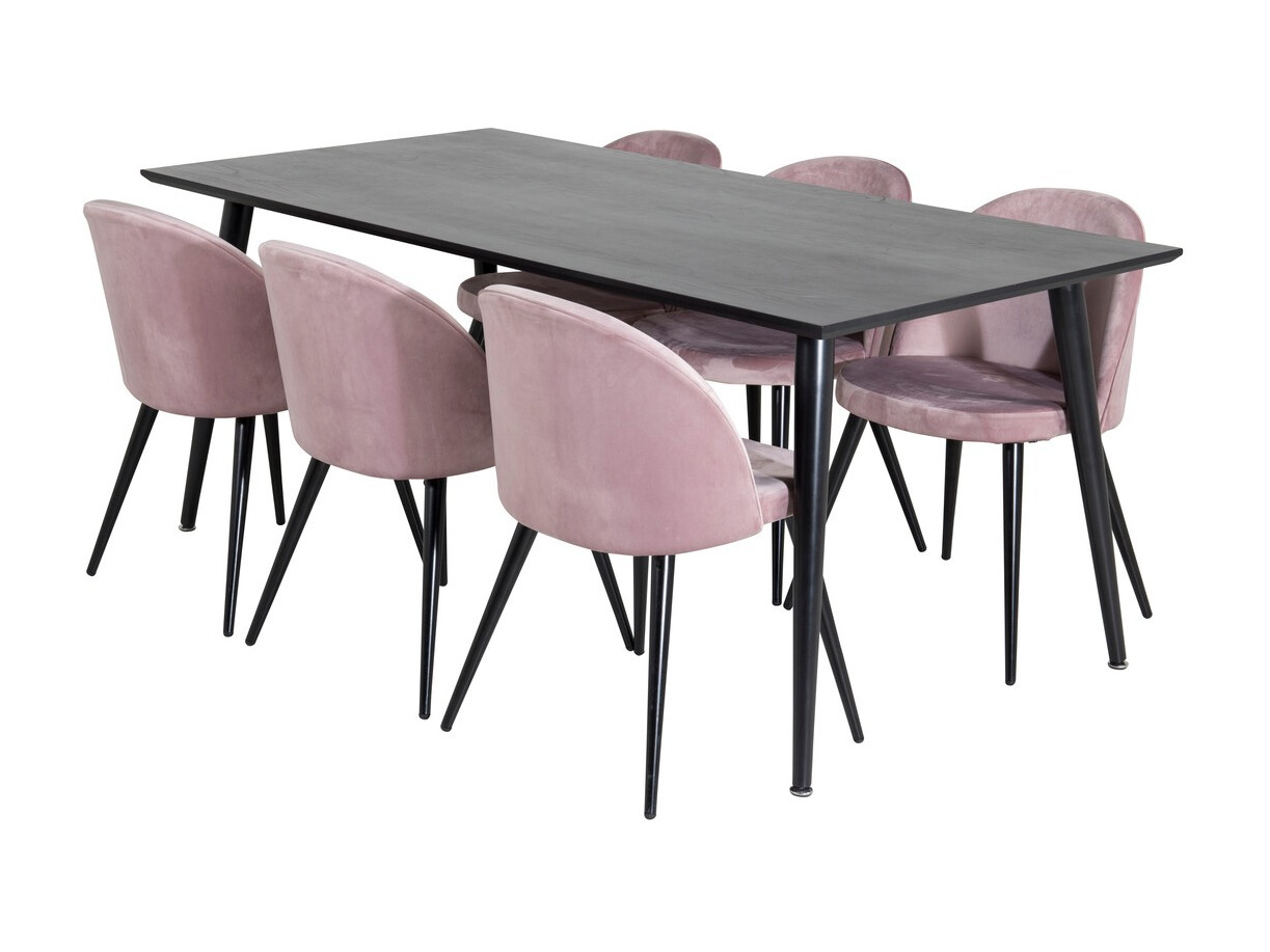 Set sala da pranzo Dallas 1335 (Fucsia + Nero)