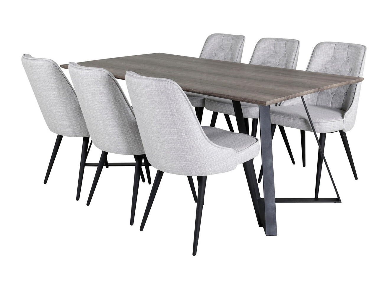 Set sala da pranzo Dallas 1347 (Grigio + Nero)