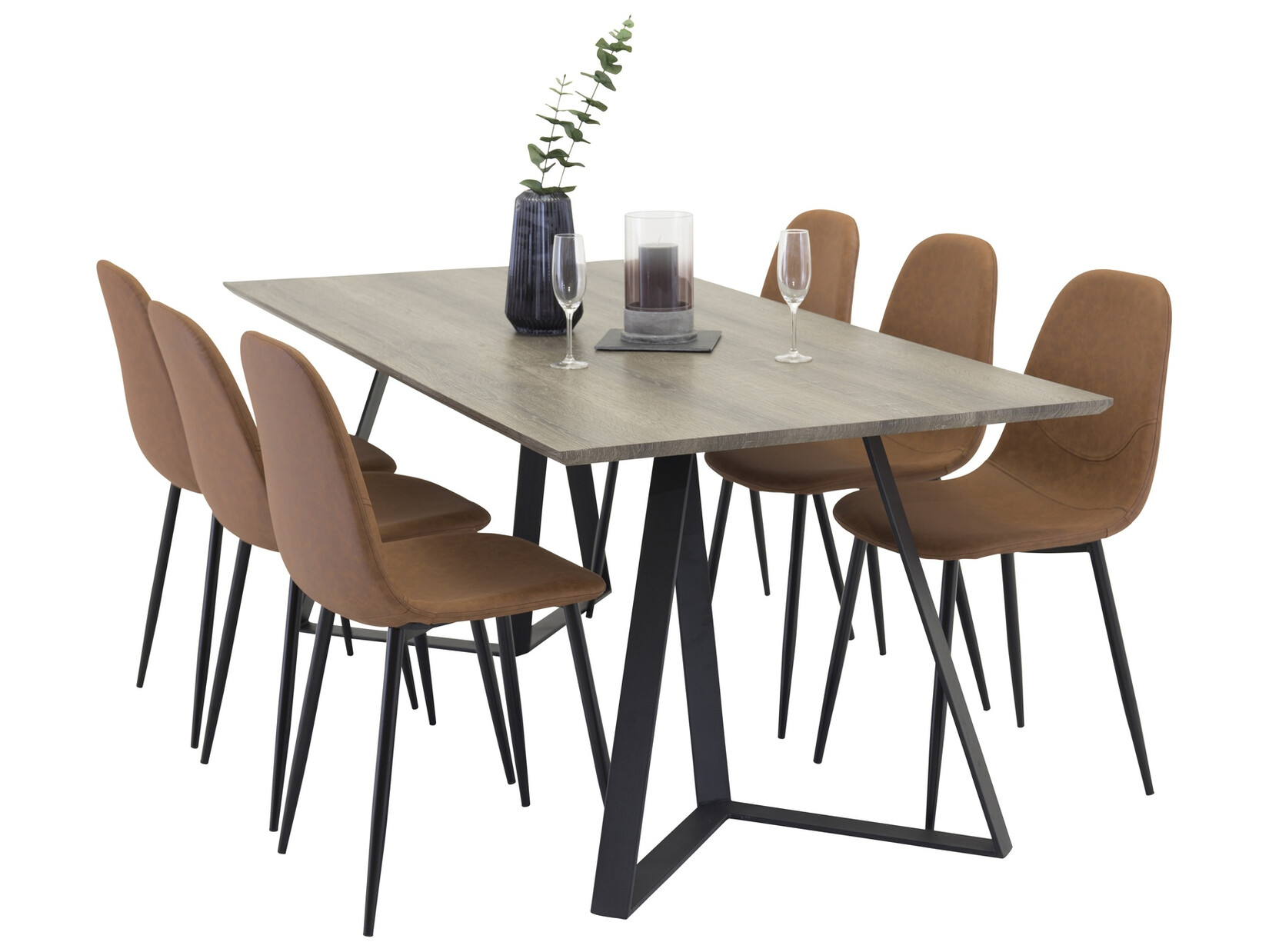 Set sala da pranzo Dallas 1353 (Marrone + Nero)