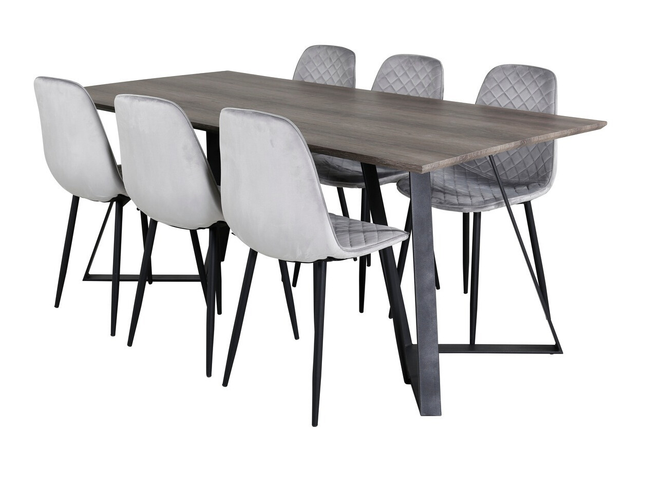 Set sala da pranzo Dallas 1357 (Grigio + Nero)