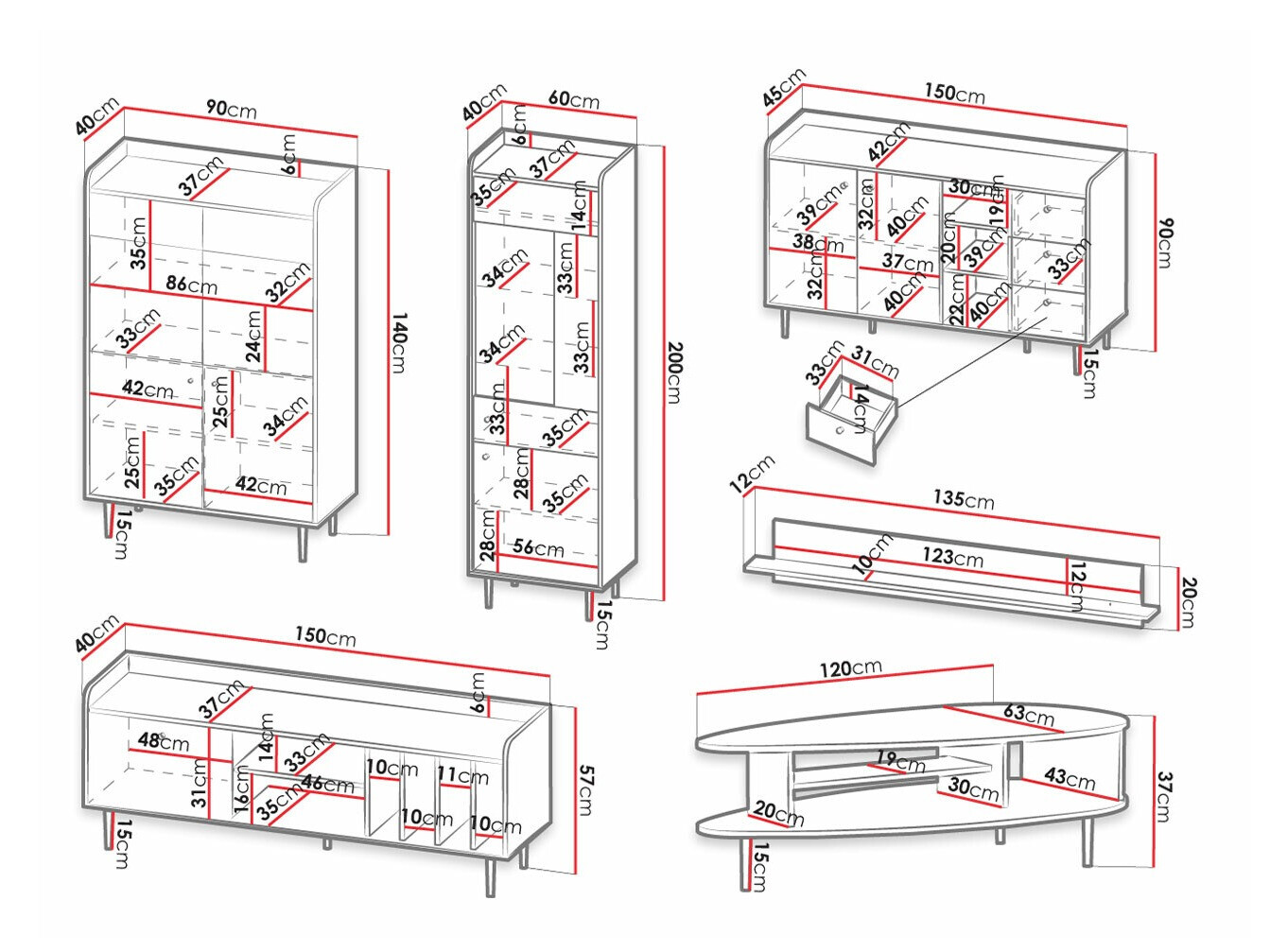 Parete attrezzata Ferenou 110