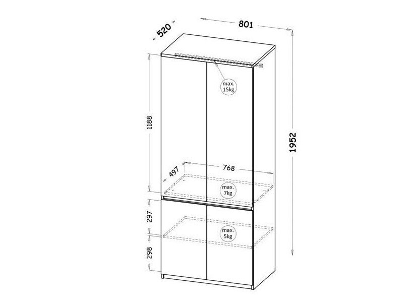 Armadio Evaropha 100 (Quercia di Wotan + Bianco)