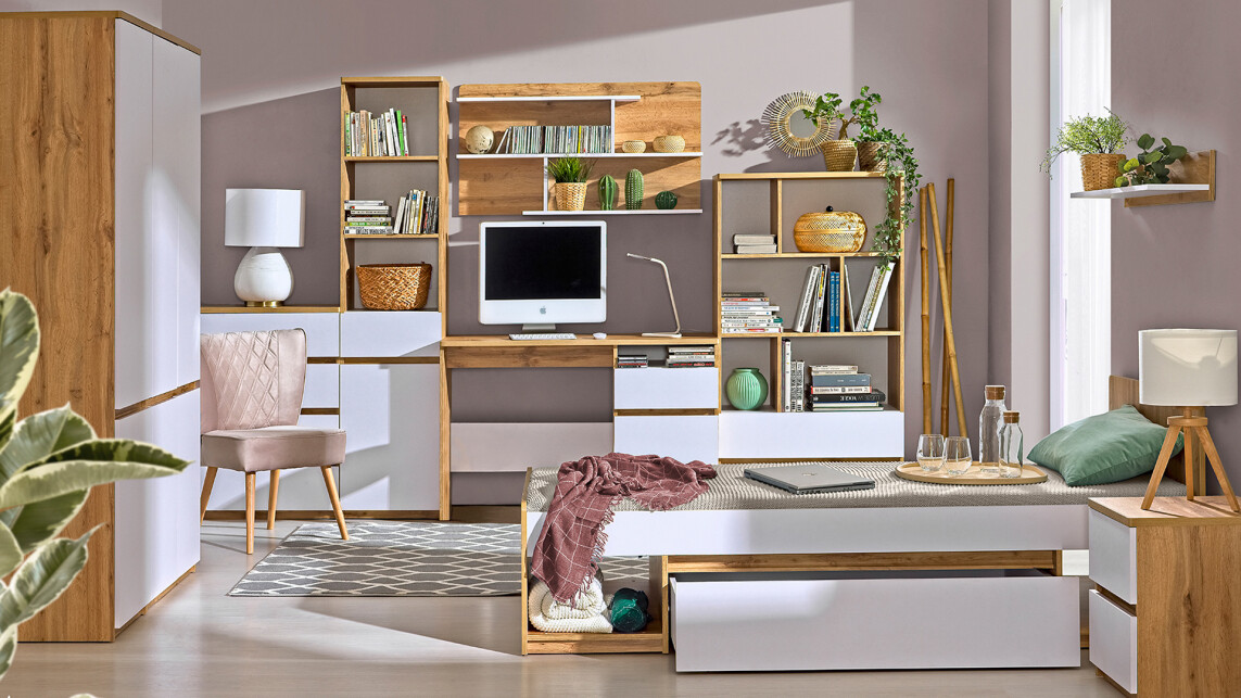 Armadio Evaropha 100 (Quercia di Wotan + Bianco)