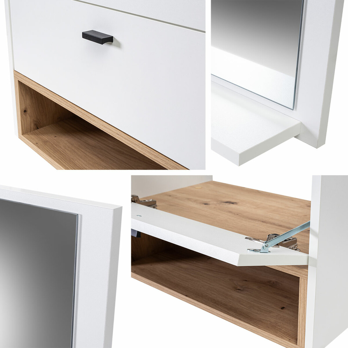 Set bagno Velum I (Bianco + Rovere Artisan)