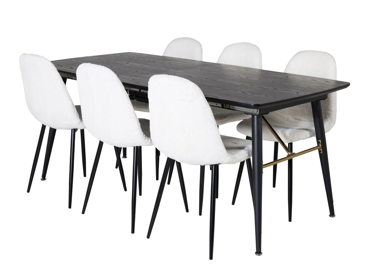 Set sala da pranzo Dallas 1443 (Bianco + Nero)