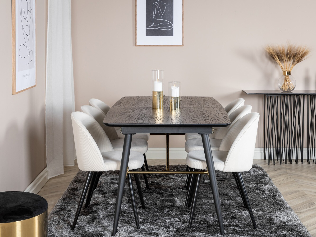 Set sala da pranzo Dallas 1447 (Beige + Nero)