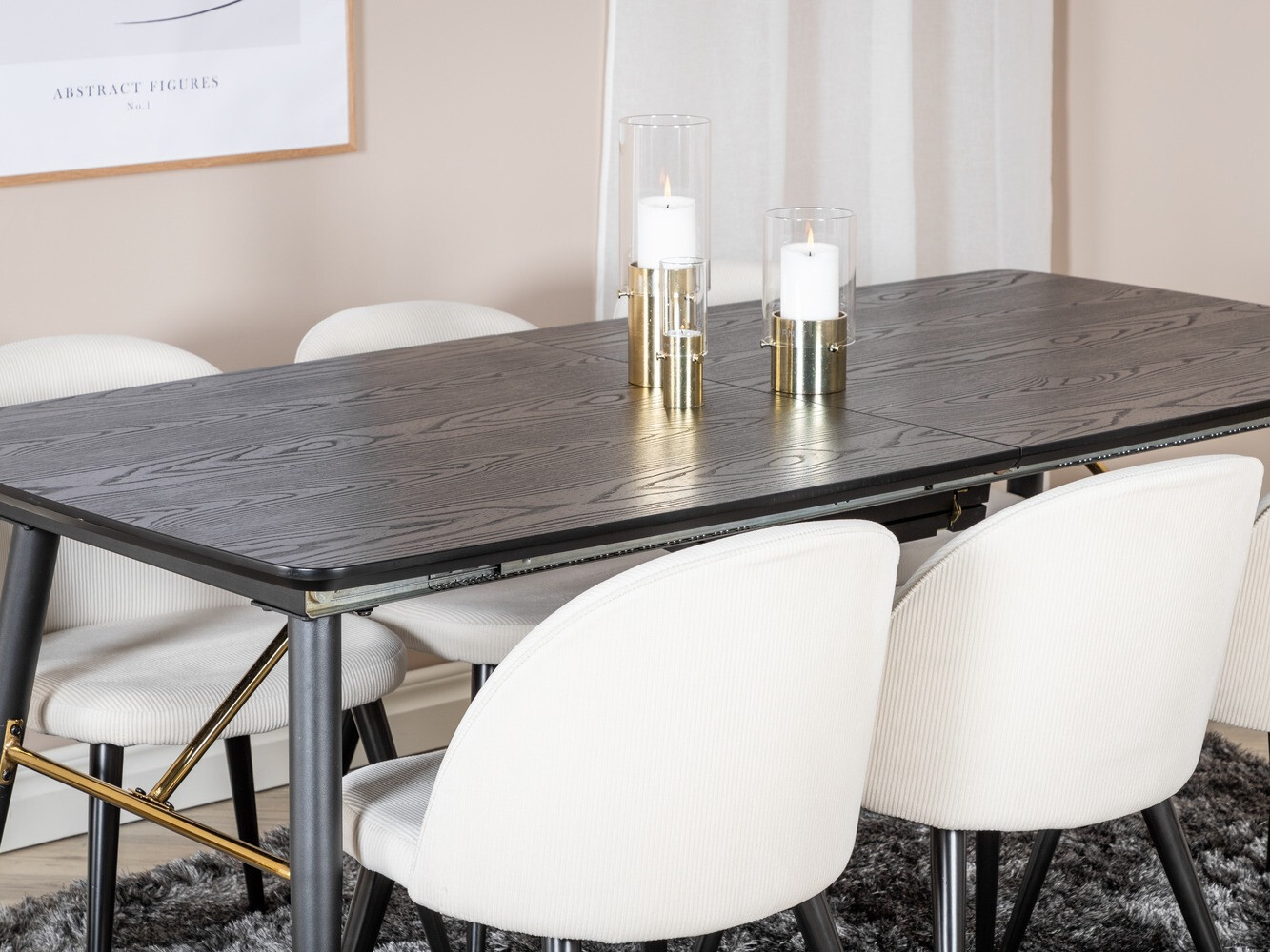 Set sala da pranzo Dallas 1447 (Beige + Nero)