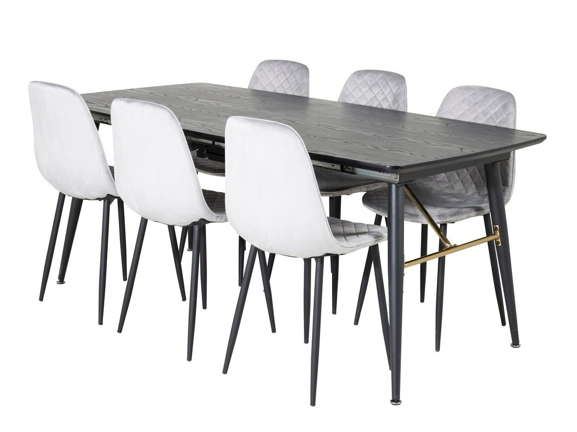 Set sala da pranzo Dallas 1448 (Grigio + Nero)