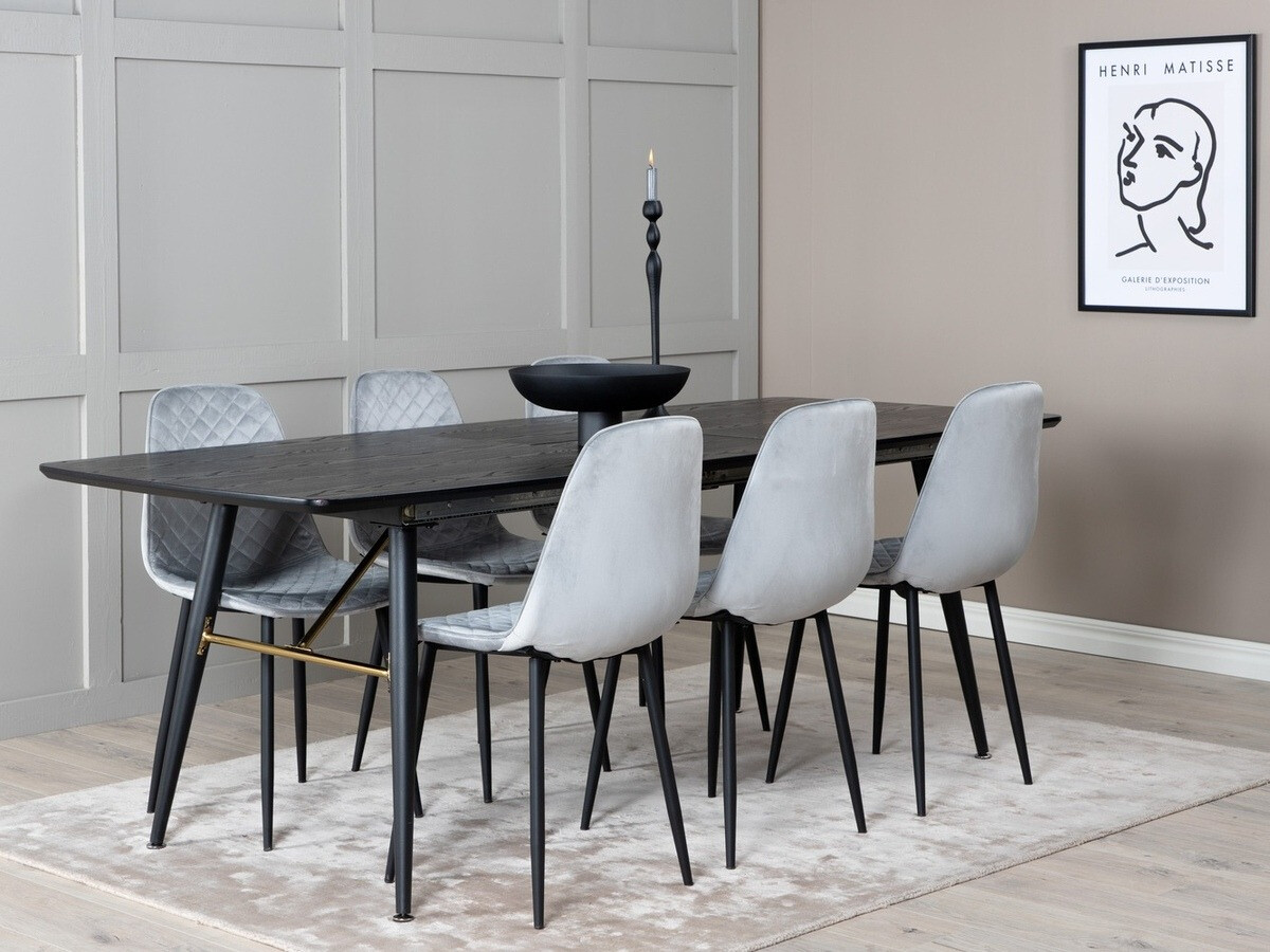 Set sala da pranzo Dallas 1448 (Grigio + Nero)