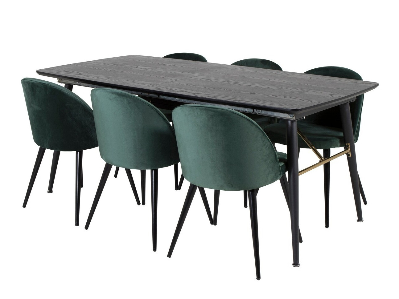 Set sala da pranzo Dallas 1449 (Verde + Nero)