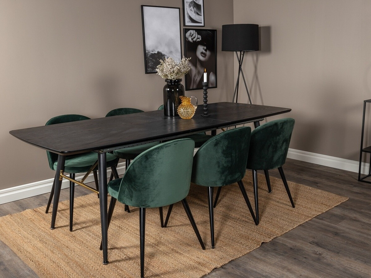 Set sala da pranzo Dallas 1449 (Verde + Nero)