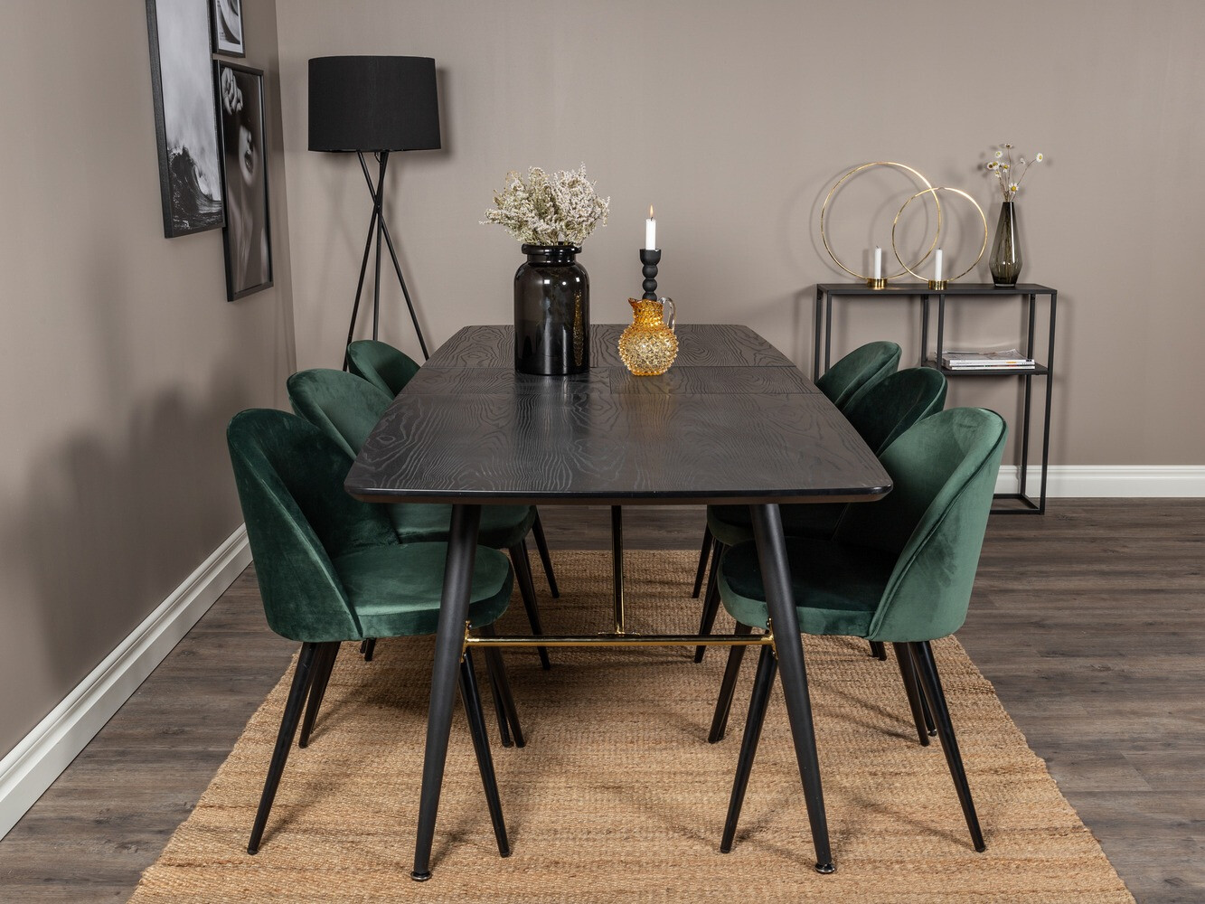 Set sala da pranzo Dallas 1449 (Verde + Nero)