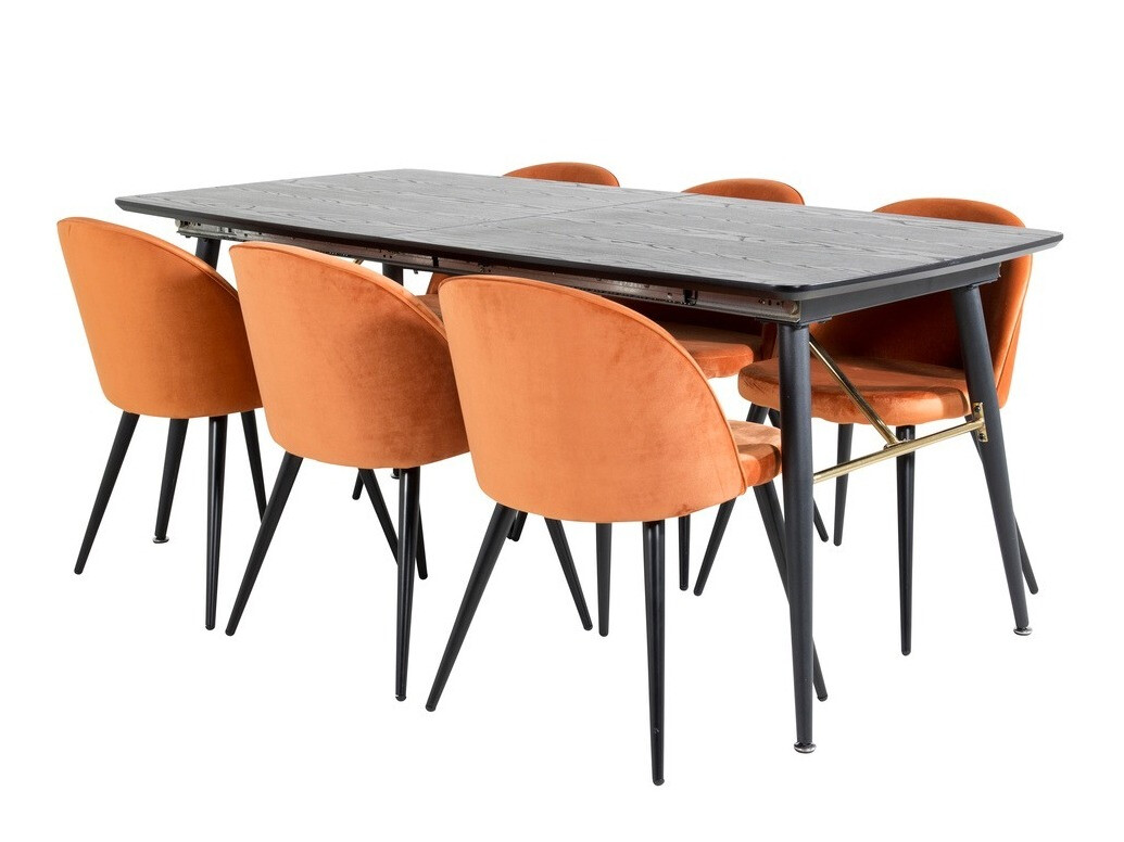 Set sala da pranzo Dallas 1449 (Arancione + Nero)