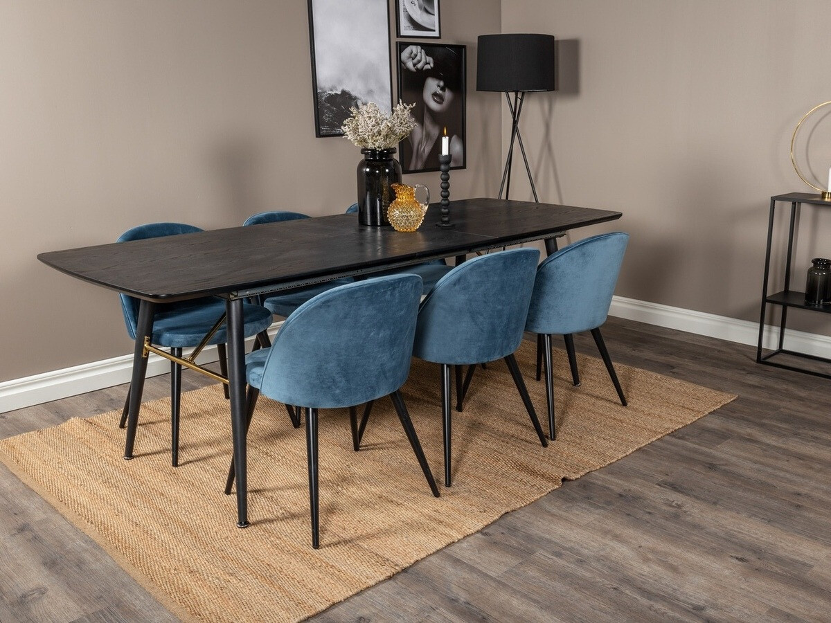 Set sala da pranzo Dallas 1449 (Blu + Nero)