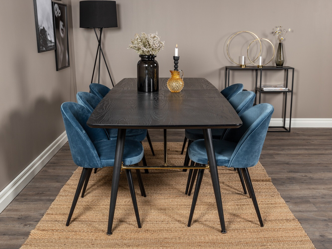 Set sala da pranzo Dallas 1449 (Blu + Nero)