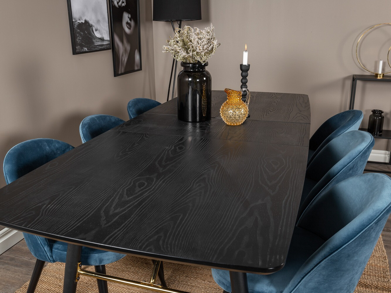 Set sala da pranzo Dallas 1449 (Blu + Nero)