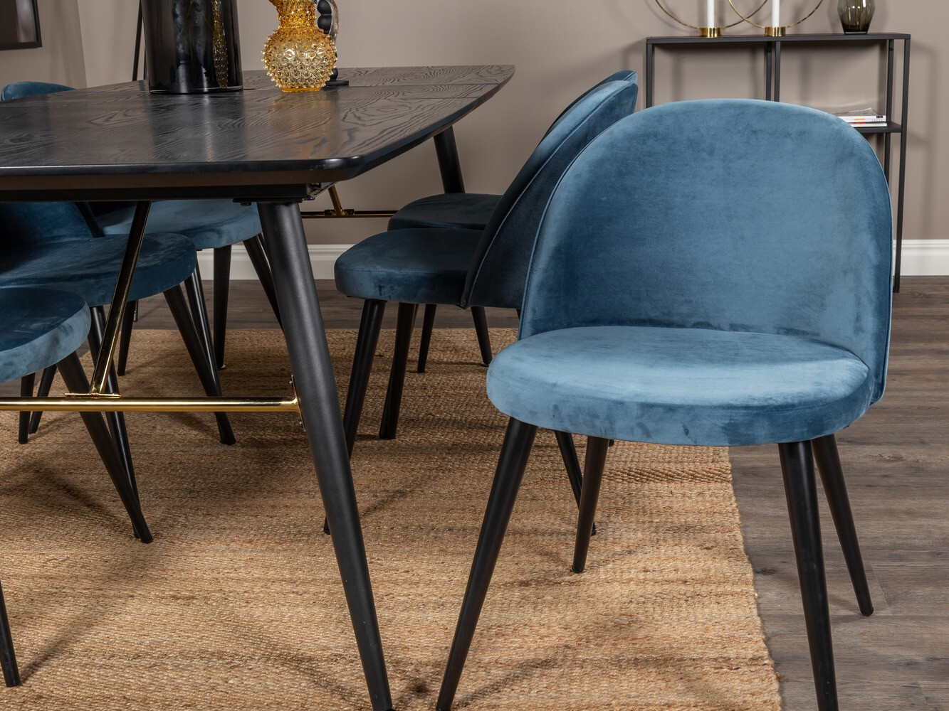 Set sala da pranzo Dallas 1449 (Blu + Nero)