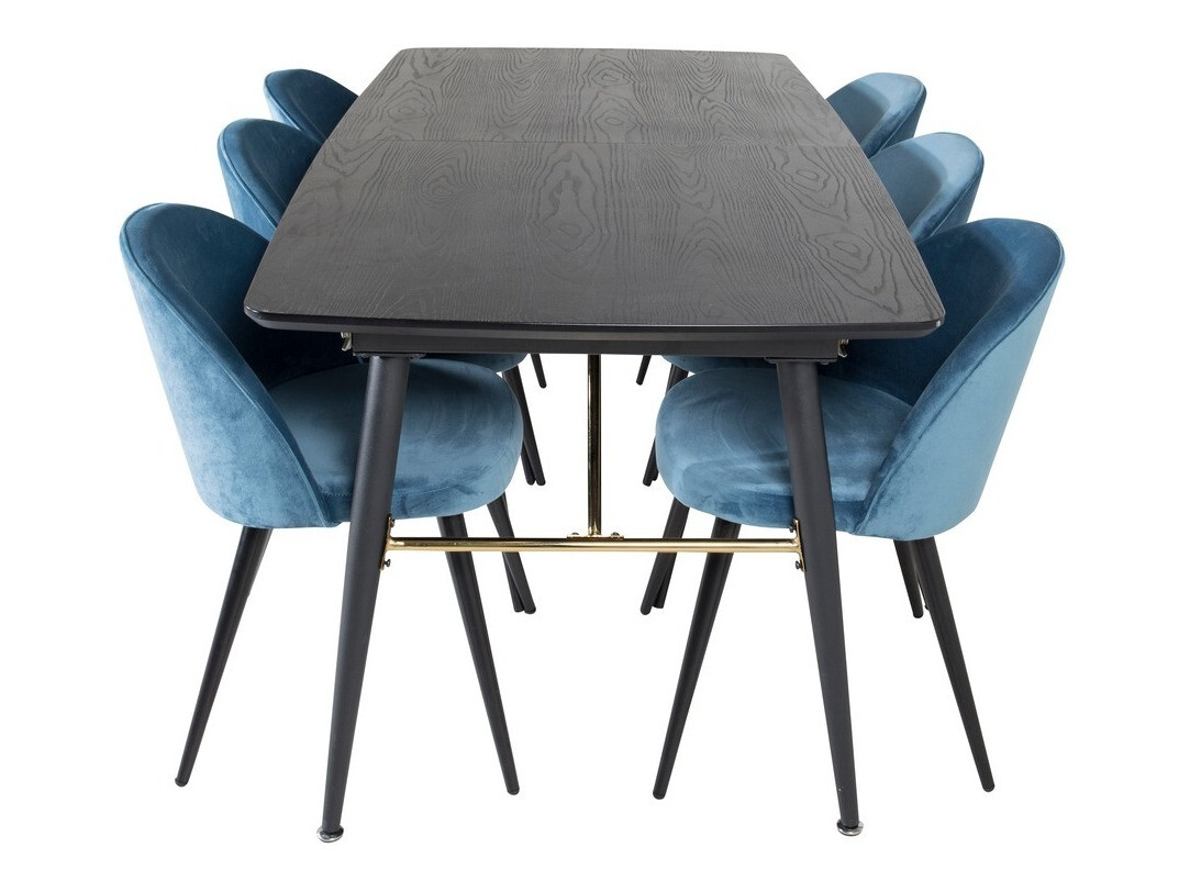 Set sala da pranzo Dallas 1449 (Blu + Nero)